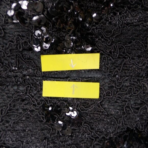 Vintage 70's/80's Cache Sequin Cocktail Dress Off Shoulder Satin Bow Sz 6 #792 - Picture 11 of 12